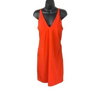 Athleta womens scuba dress size 16 orange built in bra